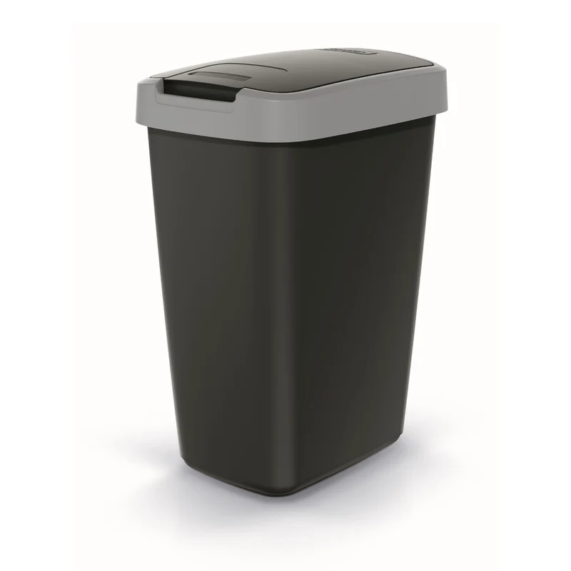 KEDEN COMPACTA Q 12 Liter Abfalleimer NSAB12-429U - schwarz mit grauem Rahmen