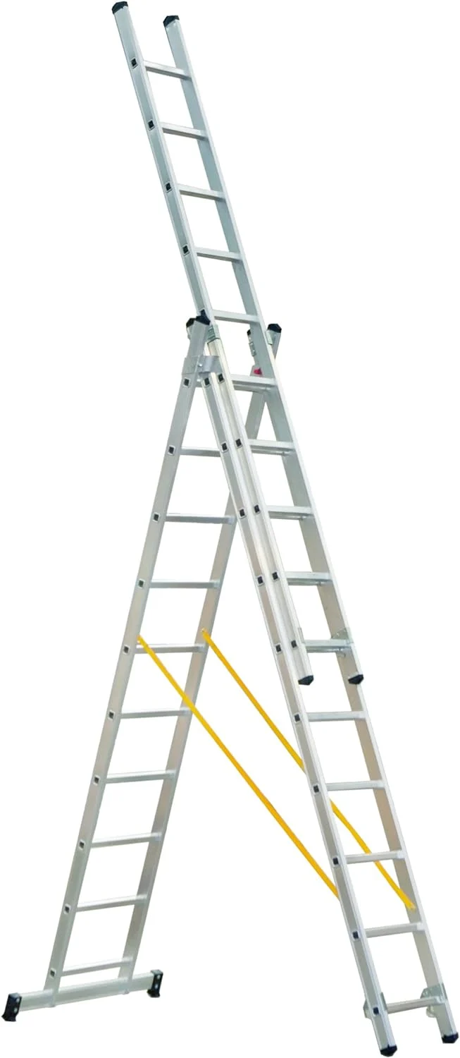 TECA Escada Dupla Degrau Quadrado Super – Perfil Lateral 80mm com Segurança Reforçada