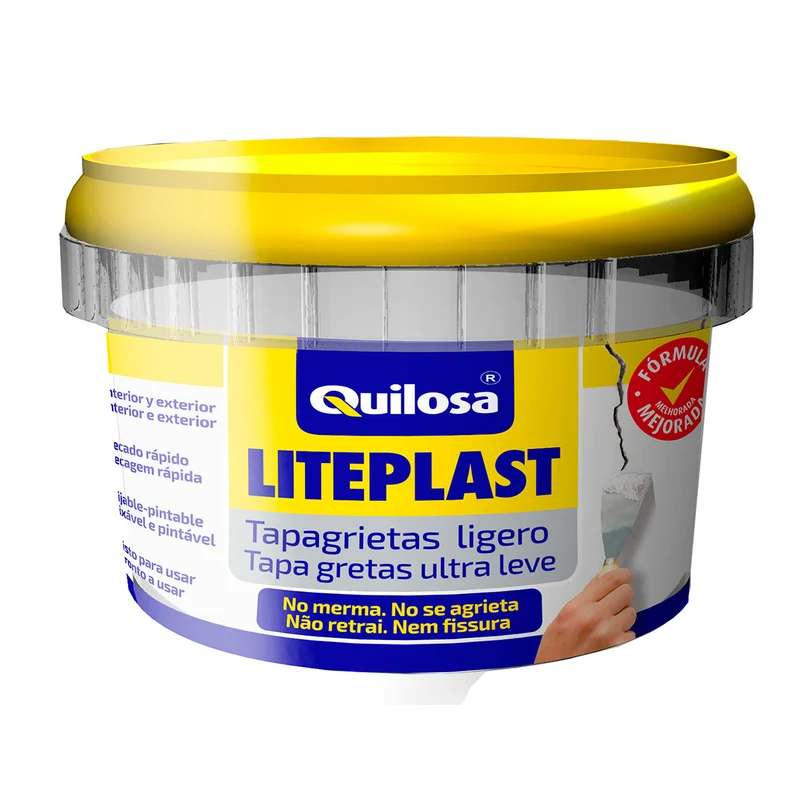 QUILOSA Liteplast Massa Tapa Fendas – Rápida Secagem, Acabamento Branco, Interior e Exterior