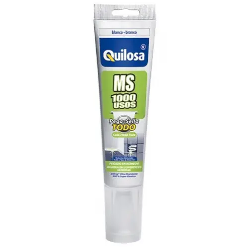QUILOSA MS 1000 Usos Cola e Veda Cristal – Vedação e Colagem Elástica, Resistente a Intempéries e Fungos, Uso em Juntas, Vidro, Metais e Plásticos