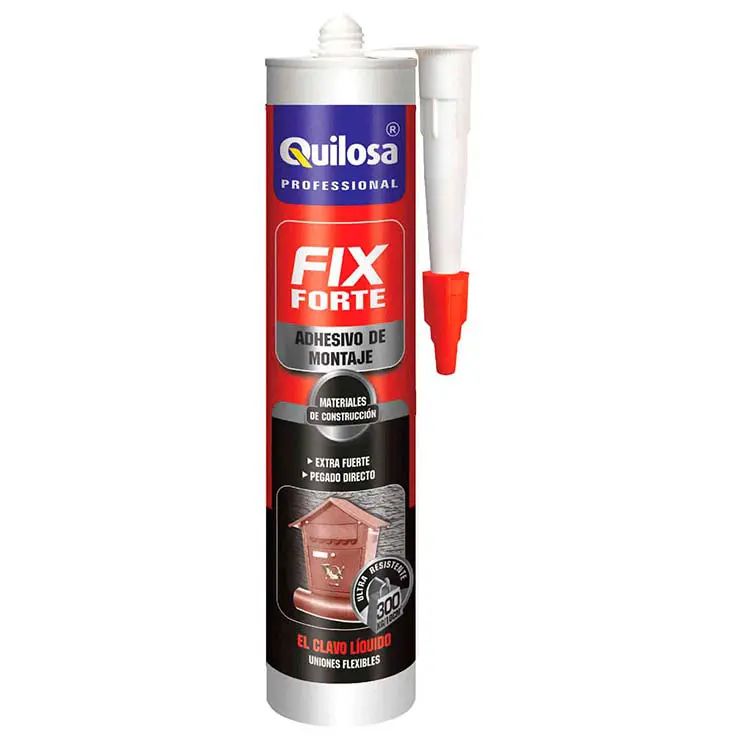 QUILOSA Fix Forte Prego Líquido – Cola de Montagem Extra Forte para Multimateriais, Interior e Exterior
