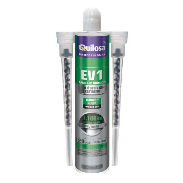QUILOSA Bucha Química EV1 Poliéster sem Estireno 300ml – Fixação em Materiais Ocos e Maciços, Endurecimento Rápido