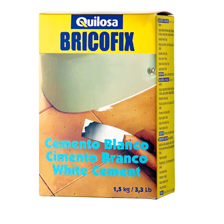QUILOSA BRICOFIX Cimento Branco 1,5Kg – Fixação e Preenchimento para Interior e Exterior, Resistente à Água