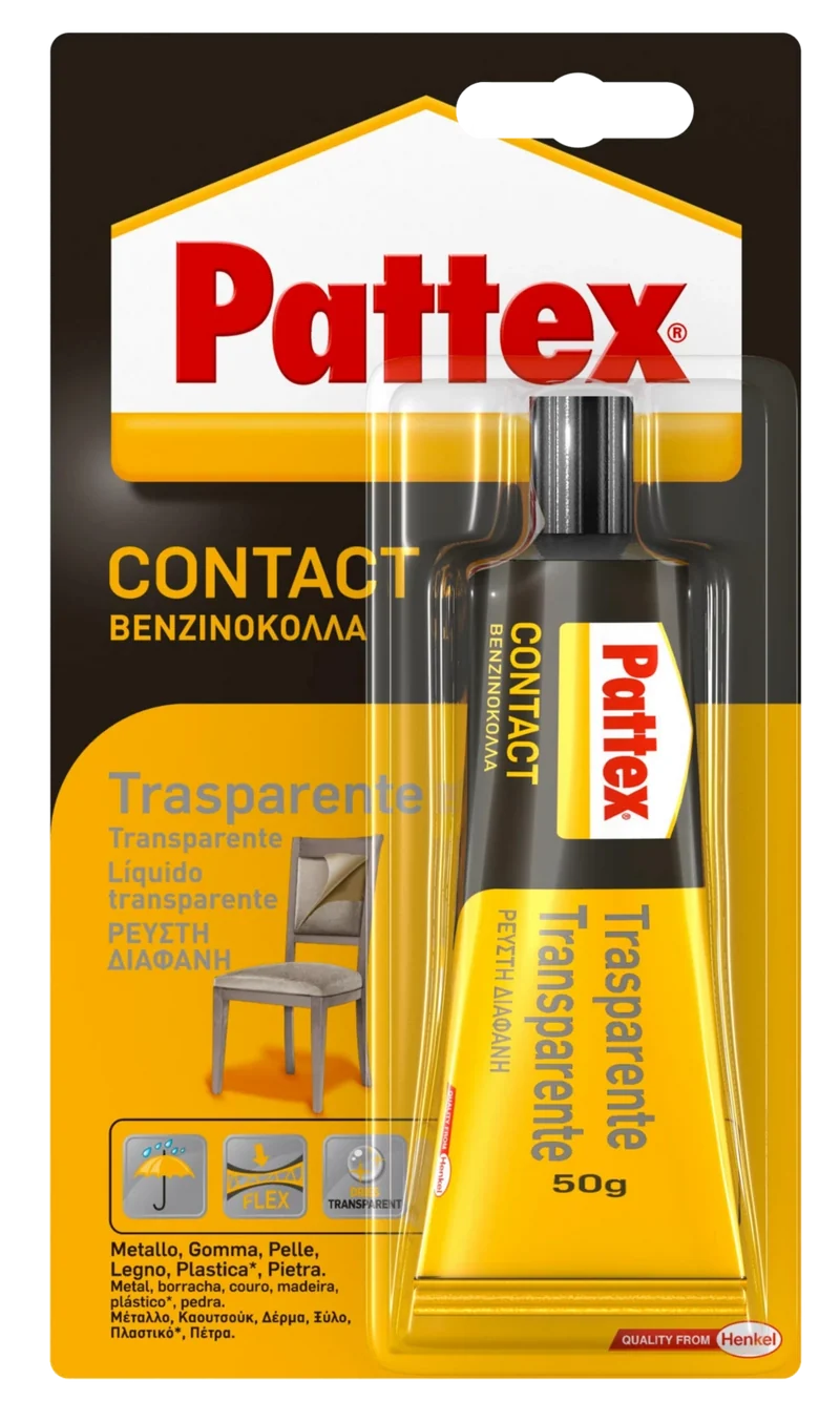 PATTEX Cola de Contacto Transparente - Embalagem com 12 unidades