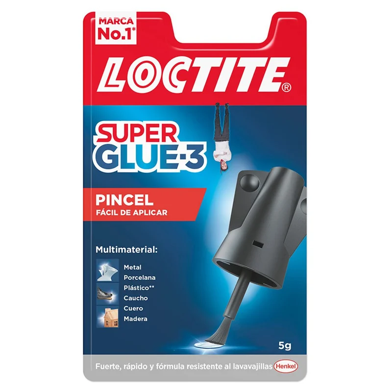 LOCTITE Super Cola 3 com Pincel – Aplicação Precisa e Anti-Gota para Superfícies Verticais e Difíceis de Aceder
