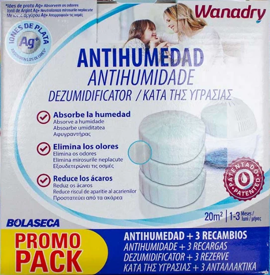 WANADRY Pack Desumidificador + Pastilhas