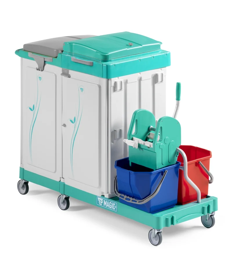 TTS Carro Limpeza Magic Line 450E – Porta-Sacos e Lavagem com Espremedor