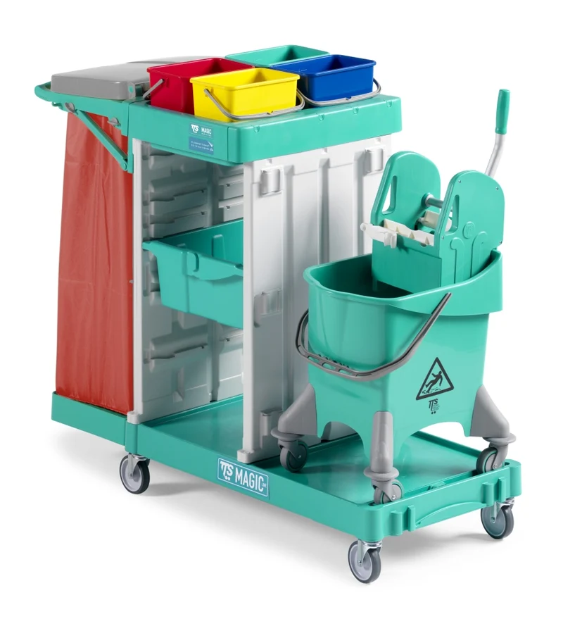TTS Carro limpeza Magic Line 380B com Porta-Sacos de 120 L, Arrumação e Lavagem