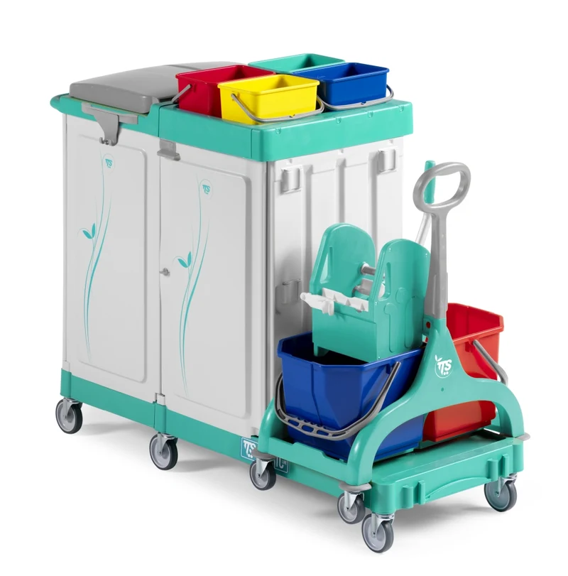 TTS Carro Limpeza Magic Line 370E – Porta-Sacos, Arrumação e Lavagem