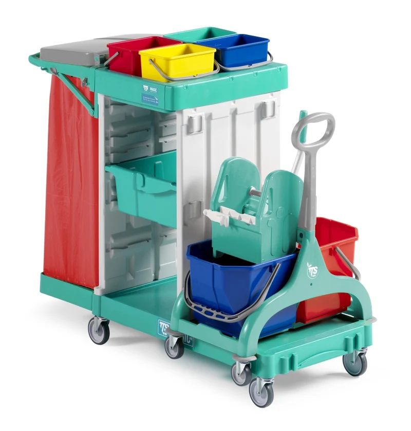 TTS Carro Limpeza Magic Line 370B – Porta-Sacos, Arrumação e Lavagem