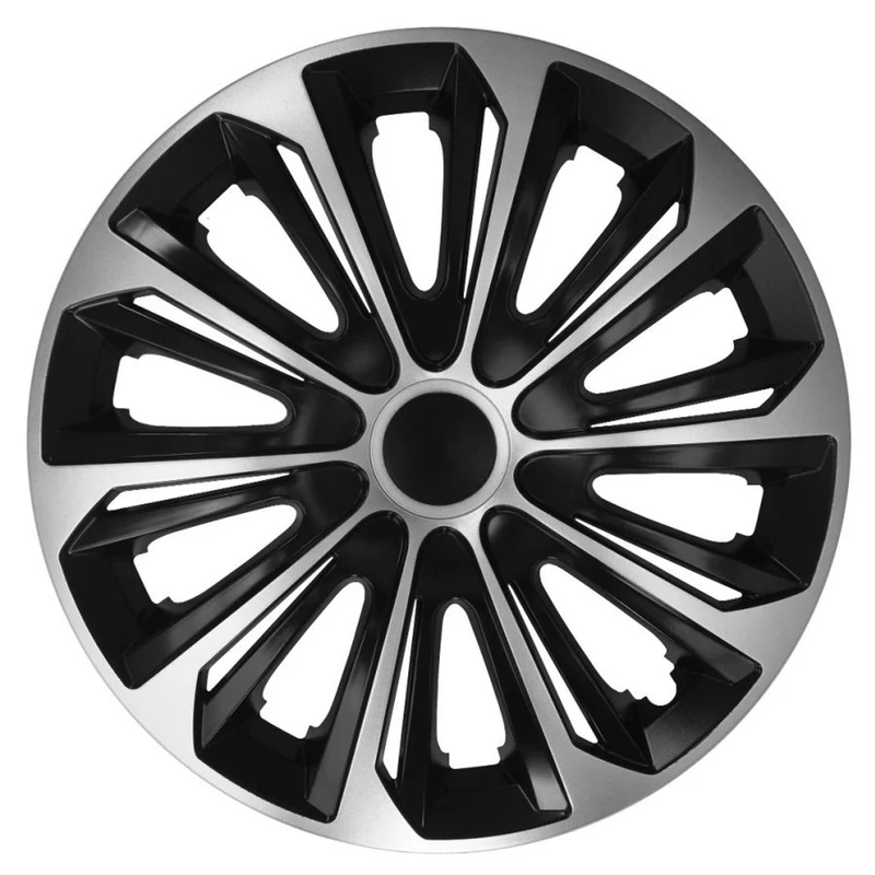 15" NRM STRONG Duocolor Universal Radkappen schwarz/silber 4 Stück