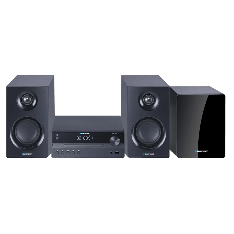 Blaupunkt-Stereoanlage, Leistung 240 W, HDMI/CD/USB/FM/BT/PLL, parametrischer Equalizer, LED-Display, Uhr- und Weckfunktion, Farbe: Schwarz, MS55SUB