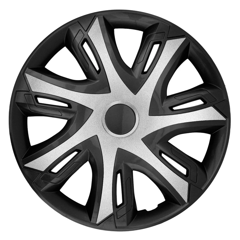 N-Power Radzierblenden für Stahlfelgen Zweifarbige Radkappen Satz 4er Set Auto KFZ Fahrzeug Geeignet ür die meisten Marken und Felgen ABS-Kunststoff (Silber / schwarz, 14")