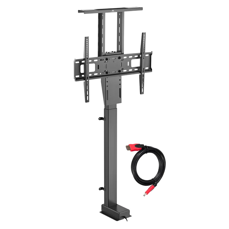 Elektrische Auszugshalterung für Maclean, TUYA, 37''-80''', VESA 600x400, max 60kg, MC-866T + HDMI 2.0 4K 3D UHD 1.8m CABLE 48 bit