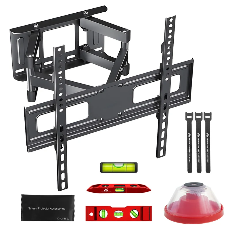 Maclean TV-Halterung, max VESA 400x400, 32-75", 50kg, horizontale und vertikale Winkelverstellung, Wandabstand 80-380mm, schwarz, MC-788