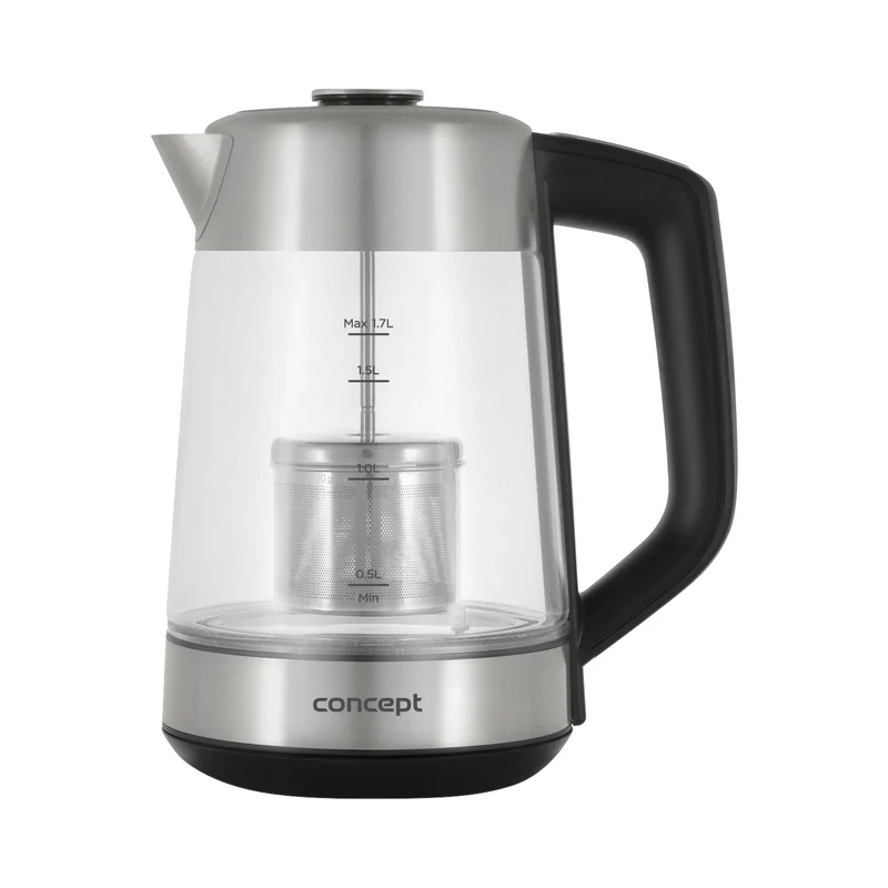 Concept 1.7L Glas-Wasserkocher mit Temperaturregelung und Brühgruppe RK4190