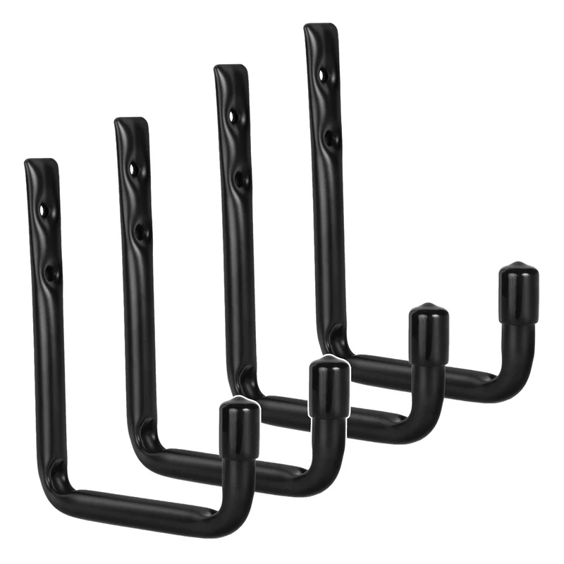 4er-Set Maclean-Wandhalterungen für Reifen, Räder, Leitern, Fahrräder, aus Stahl, max. Belastbarkeit 22 kg/Halterung, MC-488