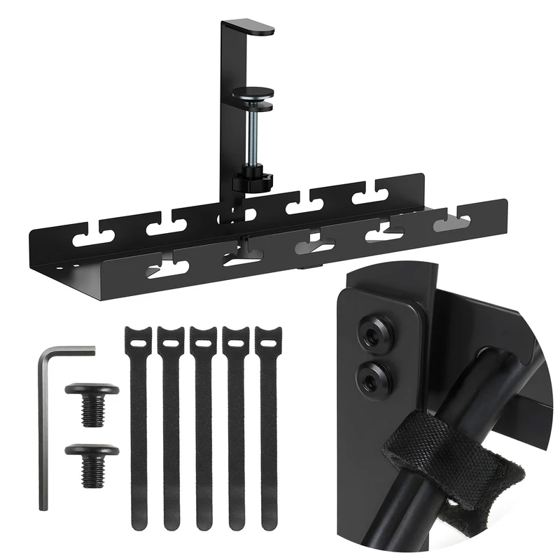 Maclean Untertisch-Kabelorganisation, max. Belastung 5kg, schwarz, MC-105 B