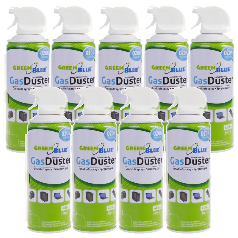 Pressluft GreenBlue GB400 400ml Pistolenzerstäuber - Pistolenspray, 9 Stück